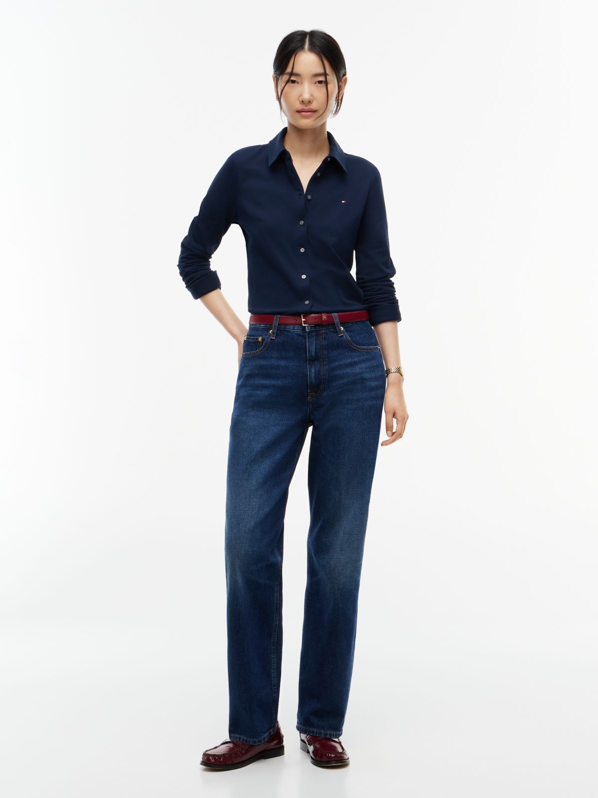 1985 Slim Fit Pique Shirt — Blue