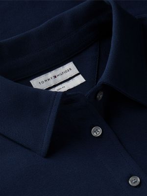 blue 1985 slim fit pique shirt for women tommy hilfiger