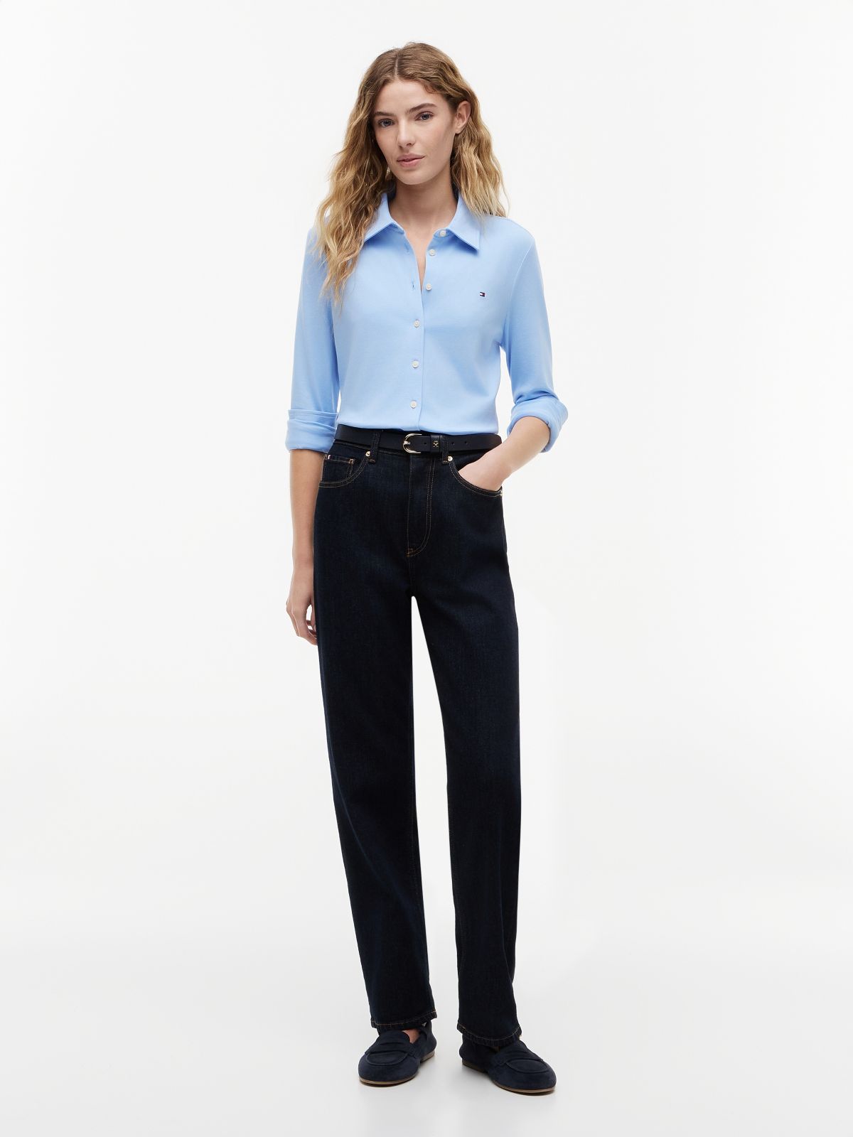 1985 Slim Fit Pique Shirt — Blue