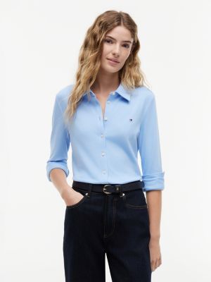 chemise coupe slim 1985 en piqué  pour femmes tommy hilfiger