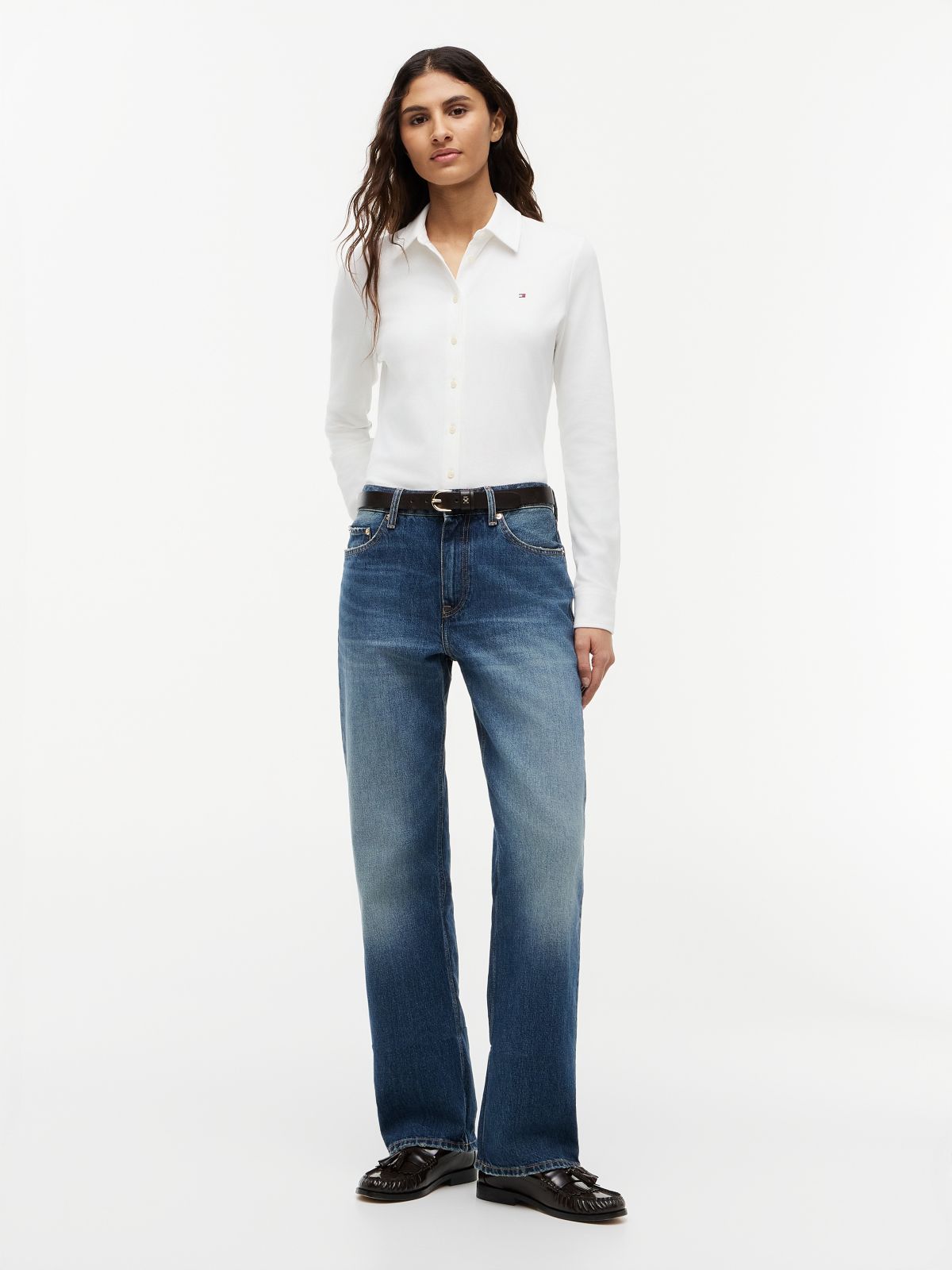 1985 Slim Fit Pique Shirt — White