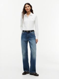 1985 Slim Fit Pique Shirt — White 2