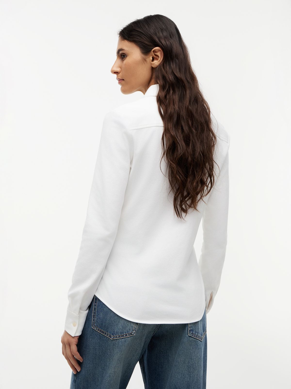 1985 Slim Fit Pique Shirt — White