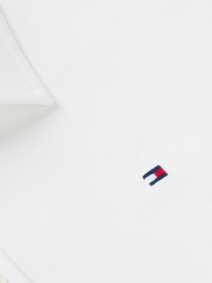 weiß 1985 slim fit hemd aus baumwoll-piqué für damen - tommy hilfiger