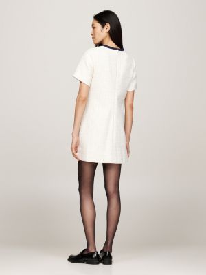 white tweed a-line mini shift dress for women tommy hilfiger