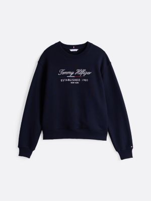 Rundhals Sweatshirt mit Schreibschrift Logo