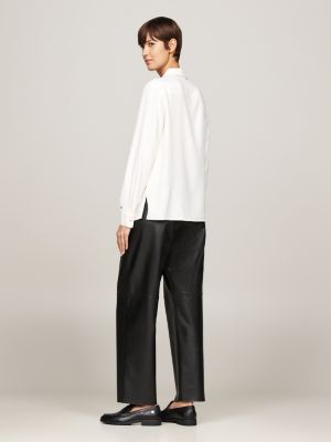 white metal flag relaxed fit shirt for women tommy hilfiger