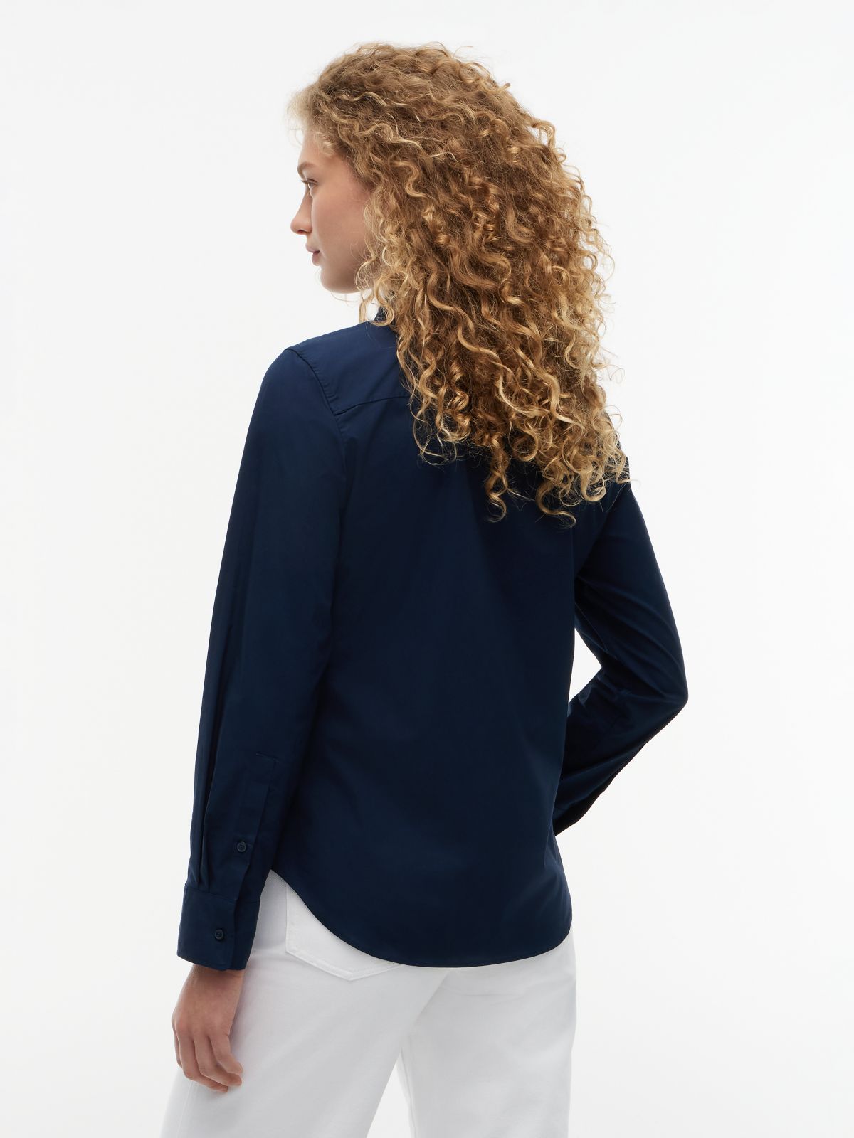 Flag Embroidery Regular Fit Shirt — Blue