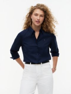 Flag Embroidery Regular Fit Shirt — Blue 1