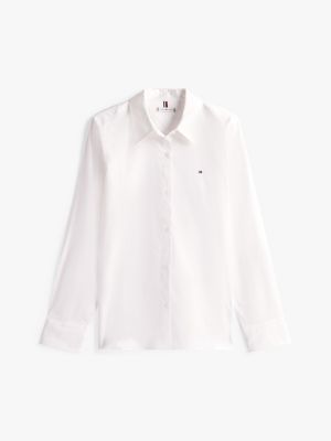 white flag embroidery regular fit shirt for women tommy hilfiger