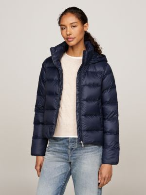 Lightweight Down Glossy Puffer Jacket Blue Tommy Hilfiger