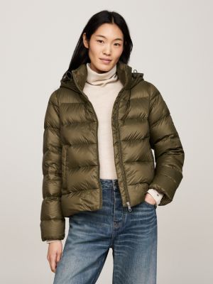 Veste en duvet deperlante Kaki Tommy Hilfiger