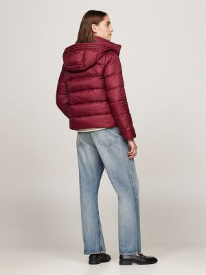 veste en duvet déperlante violet pour femmes tommy hilfiger