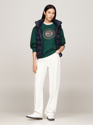 niebieski bezrękawnik z nieprzemakalnym wykończeniem dla kobiety - tommy hilfiger
