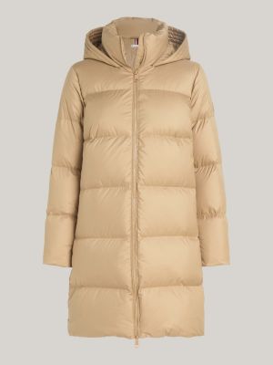 manteau en duvet déperlant kaki pour femmes tommy hilfiger