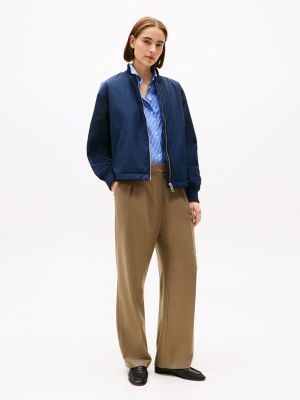 bomber matelassé déperlant bleu pour femmes tommy hilfiger
