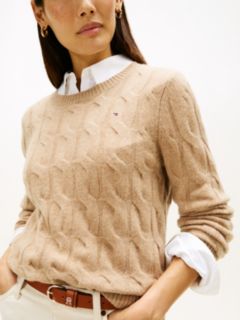Pure Wool Chain Cable Knit Jumper — Beige 2