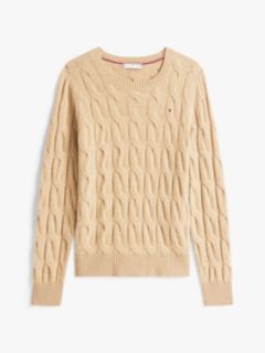 Pure Wool Chain Cable Knit Jumper — Beige 5