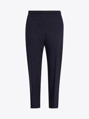 pantalón tobillero de corte slim azul de mujeres tommy hilfiger