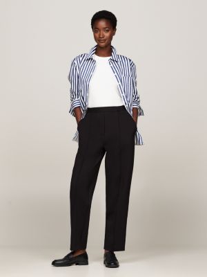 black metal flag tapered trousers for women tommy hilfiger