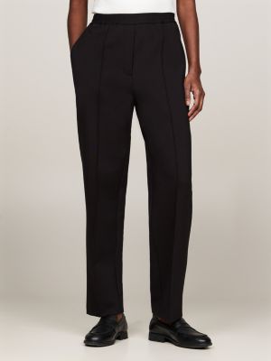 black metal flag tapered trousers for women tommy hilfiger