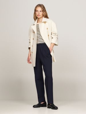 blue metal flag tapered trousers for women tommy hilfiger