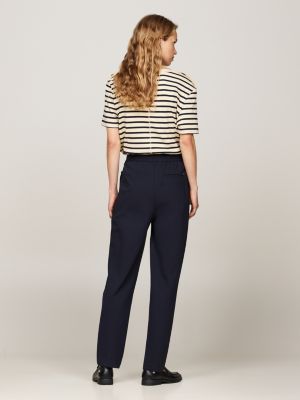 blue metal flag tapered trousers for women tommy hilfiger