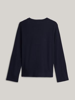 blau adaptive langarmshirt mit logo für damen - tommy hilfiger