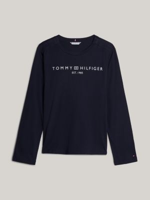 blau adaptive langarmshirt mit logo für damen - tommy hilfiger