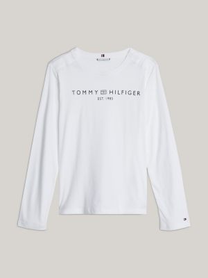 t-shirt adaptive a maniche lunghe con logo blue da donne tommy hilfiger