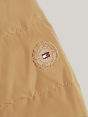 piumino adaptive lungo con cappuccio beige da donne tommy hilfiger