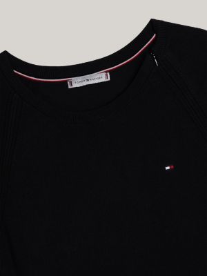 black adaptive jersey fit and flare dress for women tommy hilfiger