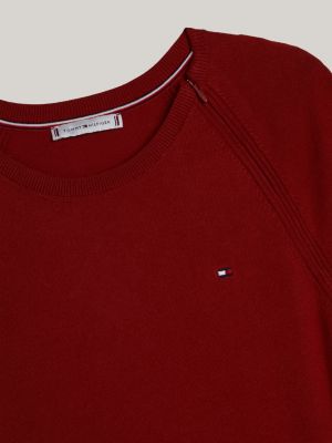 vestito adaptive a campana in jersey rosso da donne tommy hilfiger