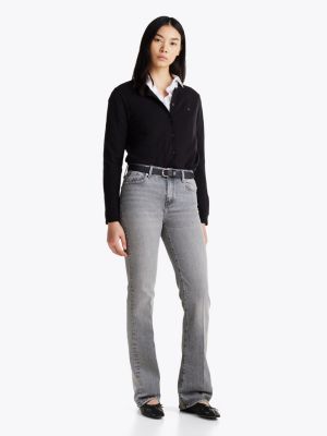 grey medium rise bootcut jeans met fading voor dames - tommy hilfiger