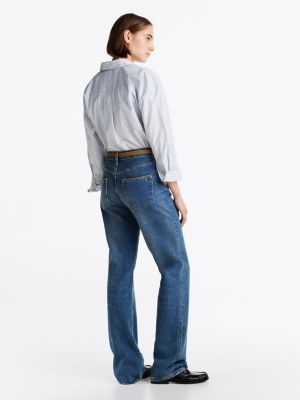 blau relaxed bootcut jeans mit hohem bund für damen - tommy hilfiger