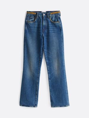 blau relaxed bootcut jeans mit hohem bund für damen - tommy hilfiger