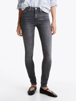 grey como faded mid rise skinny jeans for women tommy hilfiger