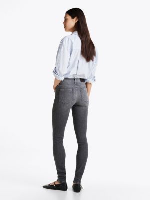 grey como faded mid rise skinny jeans for women tommy hilfiger