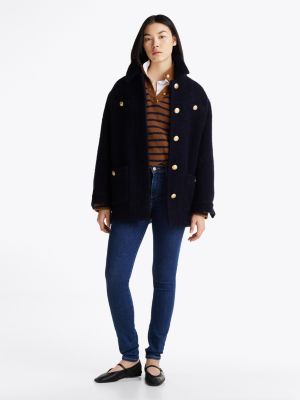 vaqueros como ceñidos de talle medio blue de mujeres tommy hilfiger