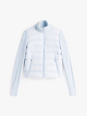 blue contrast sleeve down jacket for women tommy hilfiger