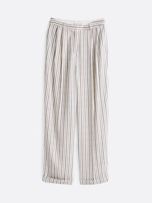 multi relaxed straight leg stripe trousers for women tommy hilfiger