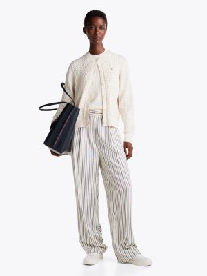 multi straight relaxed fit broek met strepen voor dames - tommy hilfiger