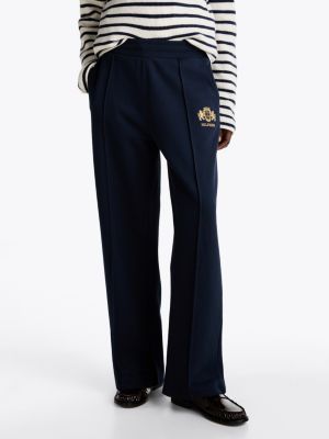 blau straight fit jogginghose mit logo für damen - tommy hilfiger