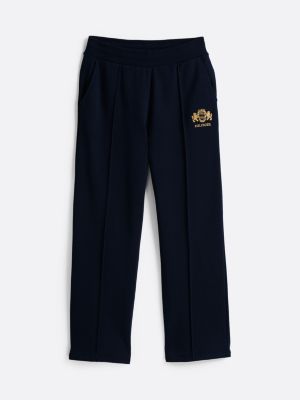 blau straight fit jogginghose mit logo für damen - tommy hilfiger