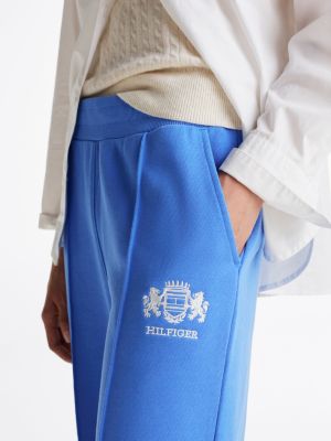 blau straight fit jogginghose mit logo für damen - tommy hilfiger