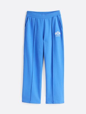 blau straight fit jogginghose mit logo für damen - tommy hilfiger