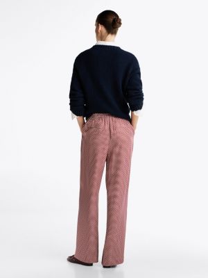 red geometric print relaxed trousers for women tommy hilfiger