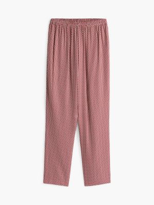 red geometric print relaxed trousers for women tommy hilfiger