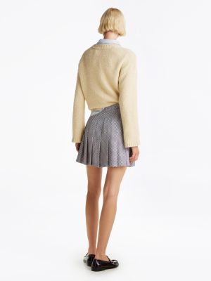 grey pleated mini skirt for women tommy hilfiger