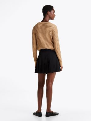 black pleated mini skirt for women tommy hilfiger